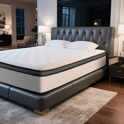 Queen 12" Medium Hybrid Mattress – Hypoallergenic, Low Motion Transfer, Certipur-US Certified Foam, Queen Mattress In A Box by Alwyn Home