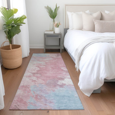 Tapis rosé intérieur / extérieur lavable à la machine Cinead ACN1675