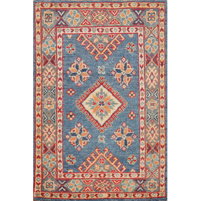 Tapis décoratif bleu Kazak