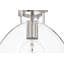 Essence 60 watts 10 po Luminaire suspendu 1 lumière en nickel brossé avec abat-jour en verre transparent en forme de bol-106721628