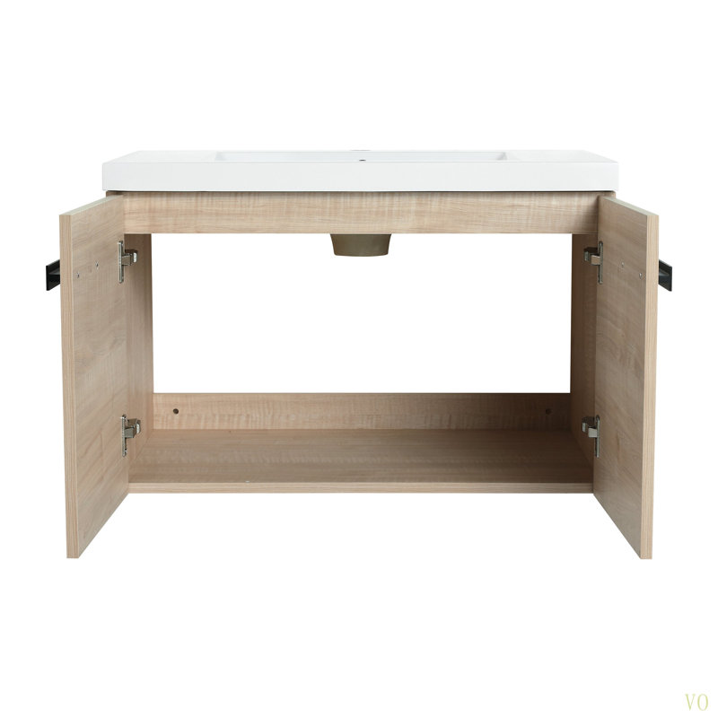 Armoire de salle de bain 30 po avec lavabo, portes à fermeture douce, fixation flottante, pour petite salle de bain