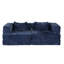 Lit de sol à compression à 2 places bleu foncé, convertible avec structure de forme fixe, tissu chenille, aucun assemblage requis pour les dortoirs-2074842303