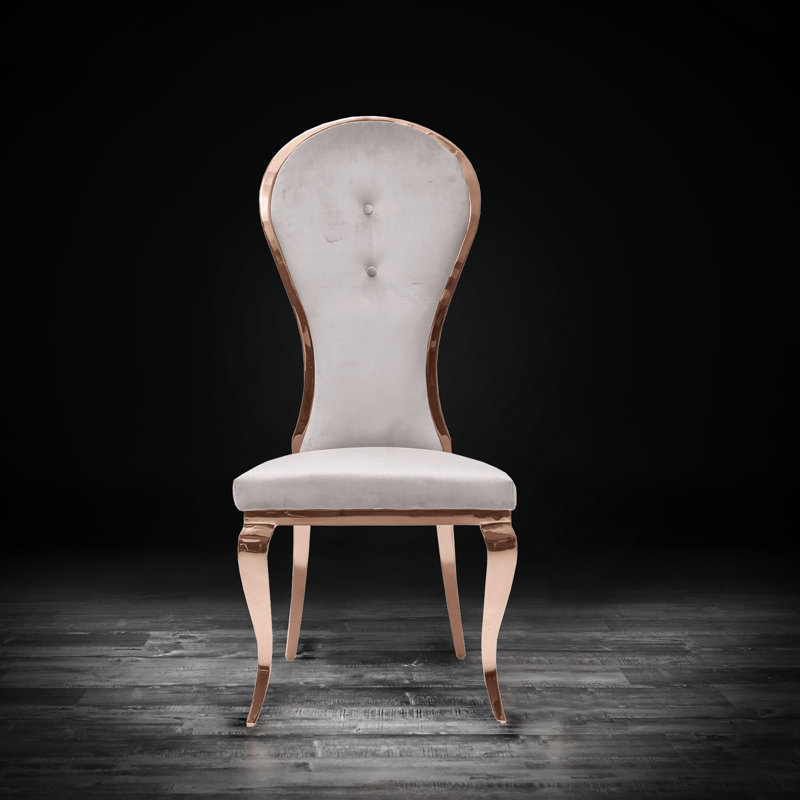 Fauteuil d'appoint en velours, Beige, Or rose