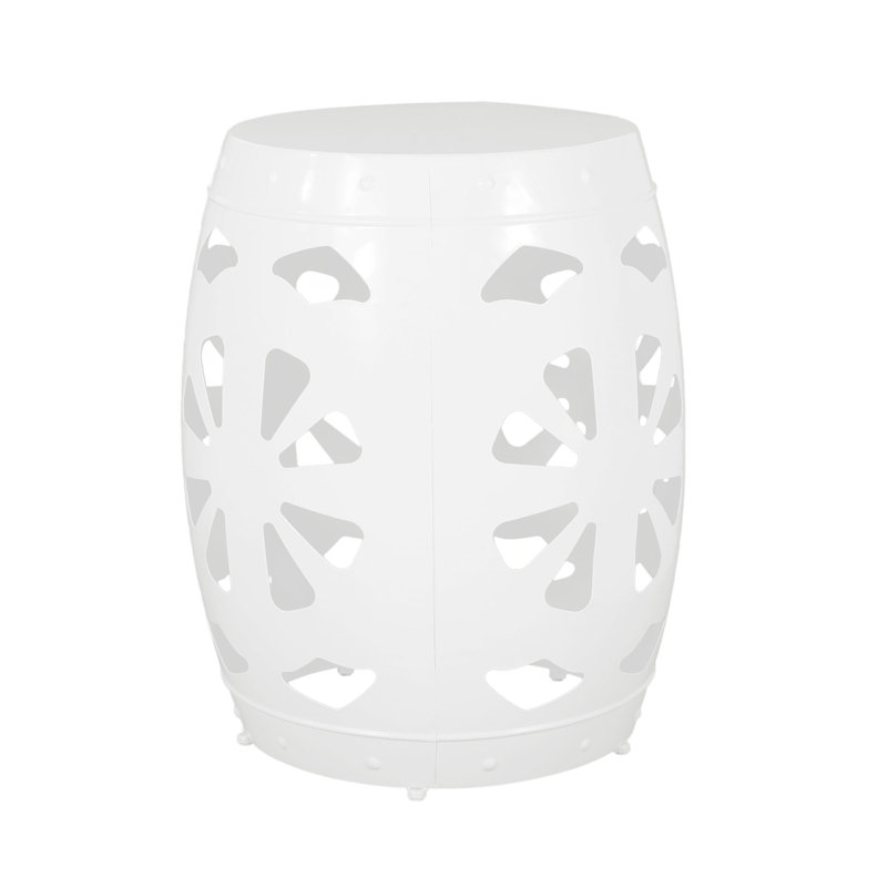Metal End Table -Large, White