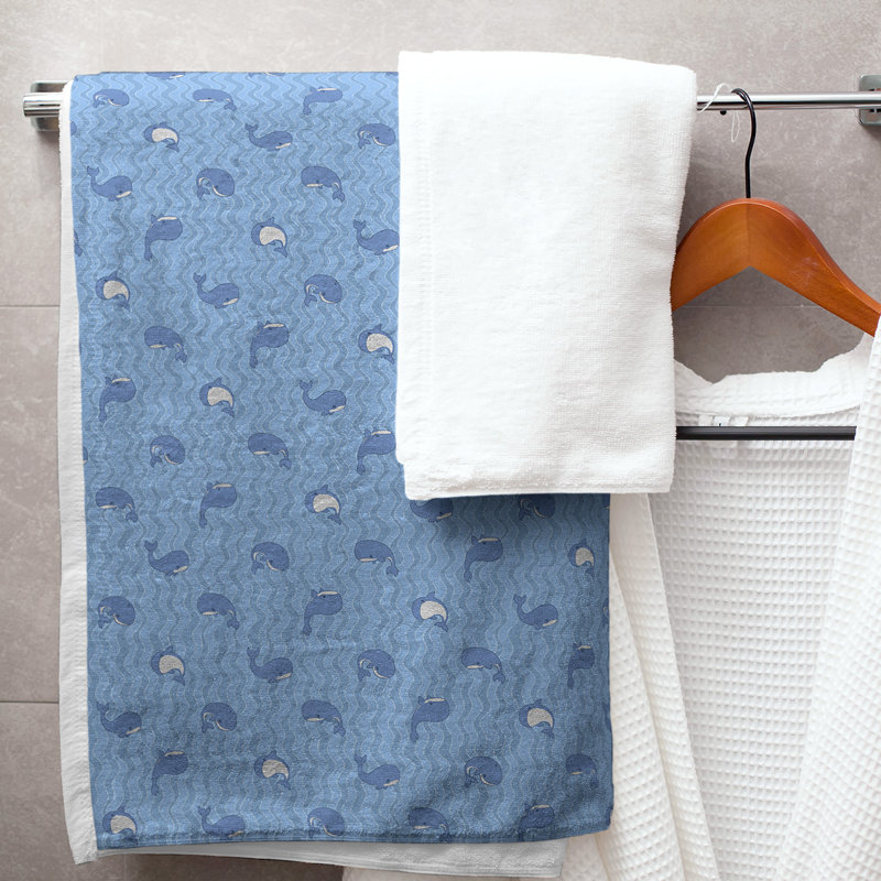Katelyn Elizabeth Cotton Blend Bath Towel, Blue