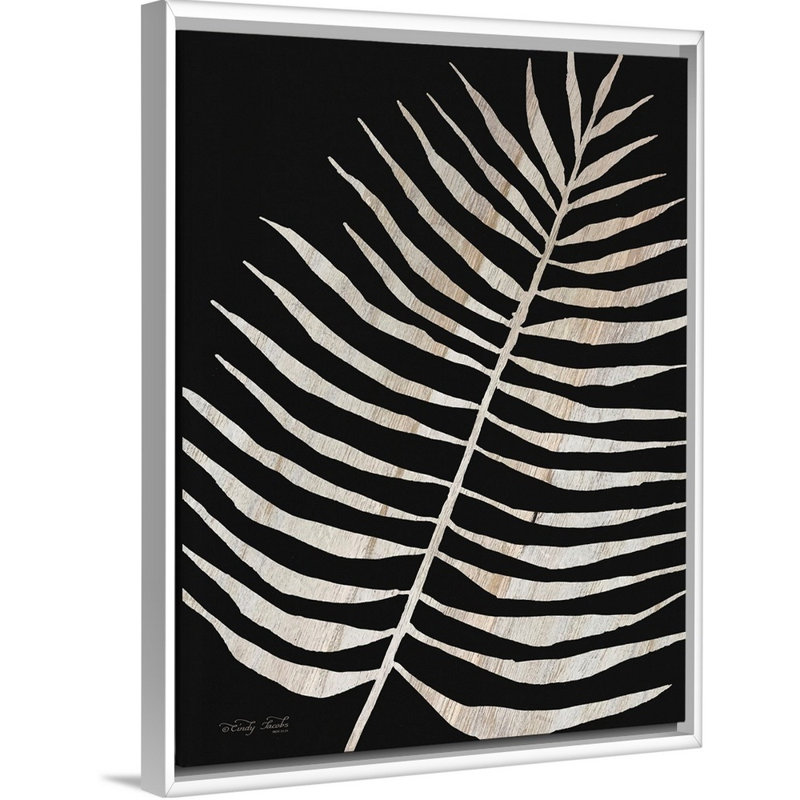« Palm Frond grain de bois I » par Cindy Jacobs, reproduction d’art sur toile, H 42 po x l 32 po x P 1,75 po