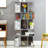 5-Tier Wood Geometric Bookshelf With S Shaped Design-2034661847