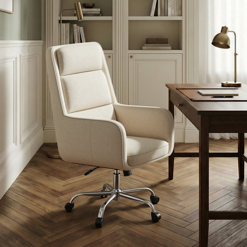 Fauteuil de direction pivotant avec appui-tête Modern, Beige