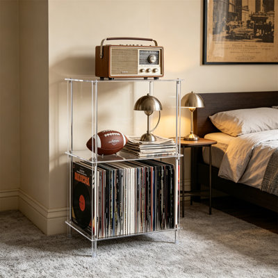 3 Tier Clear Acrylic Side Table, Nightstand for Bedroom, Modern Home Decor