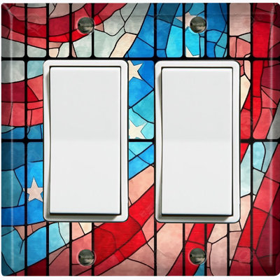 Drapeau des États-Unis à carreaux imprimés sur verre à thème américain 2 - Gang