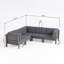 Canapé modulaire d'extérieur 30,25 po avec coussins-1188782844