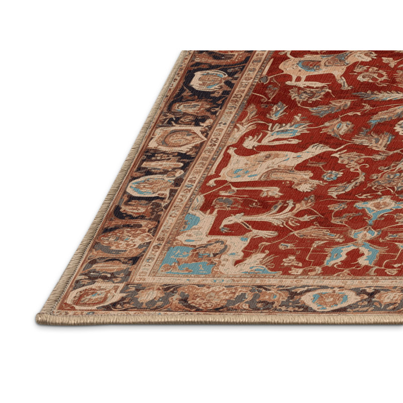 Machine Washable Persian Brown Area Rug, Square 8'