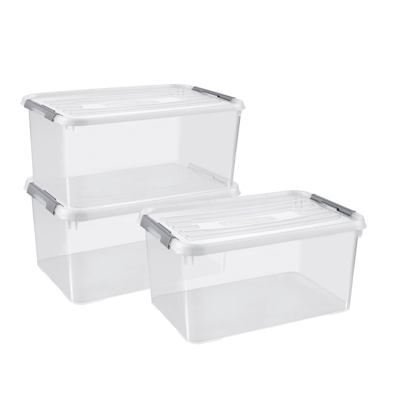 Set Of 3 Handy+ Box Transparent, 50 L