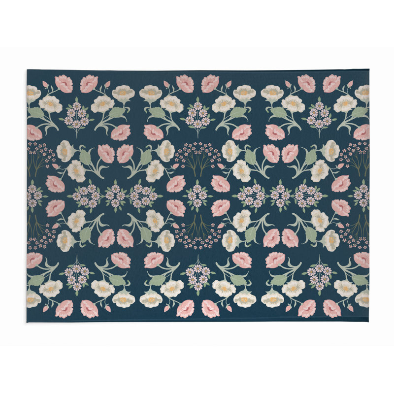 May Flowers Outdoor Rug, Rectangle 5' x 7'
