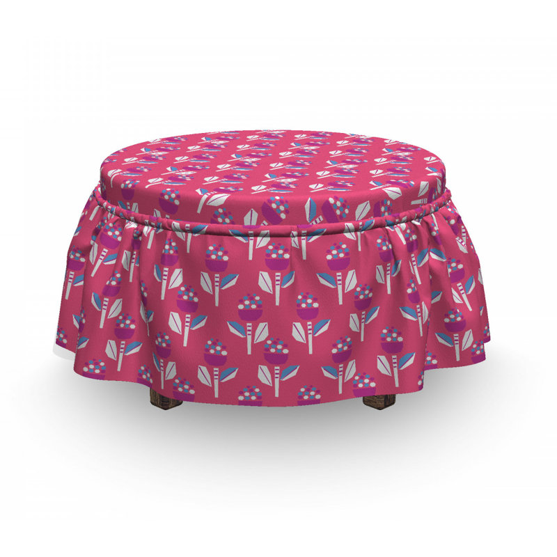 Housse pour repose-pieds abstract fleurs