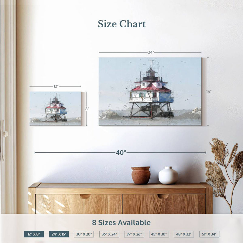 Phare de Lilo Thomas Point Shoal I, H 16 po x l 24 po