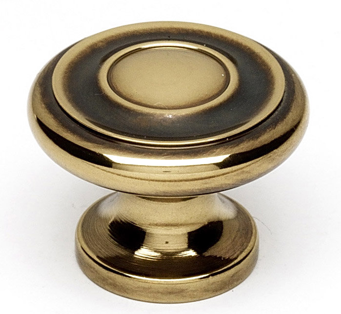 Mushroom Knob, Polished Antique, 1.125" H x 1.5" W x 1.5" D