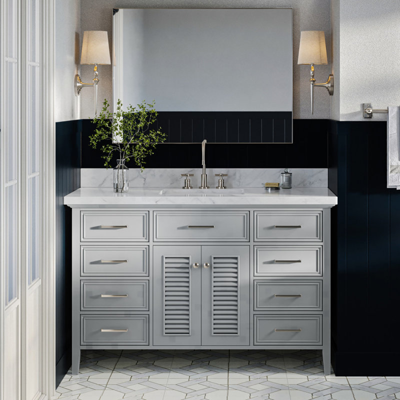 Ensemble de meuble-lavabo simple 55 po Bodhin, gris