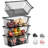4 Pcs Stackable Wire Storage Baskets - Black Metal Organizers for Pantry/Countertop, Produce Potato Onion Fruit Vegetable Storage Bins