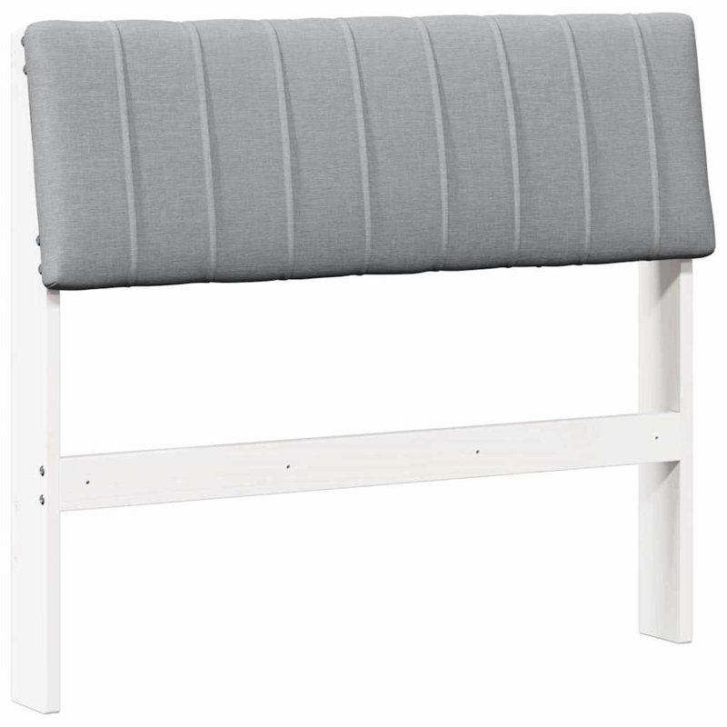 Solid Wood Headboard, UK Single - DE 90 x 190 cm, White, Light Grey