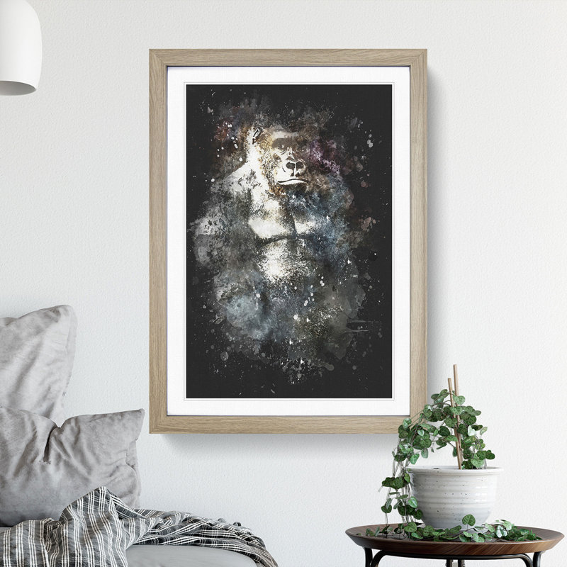 The Silverback Gorilla - Framed Print, Oak Framed, 63cm H x 45cm W x 2cm D