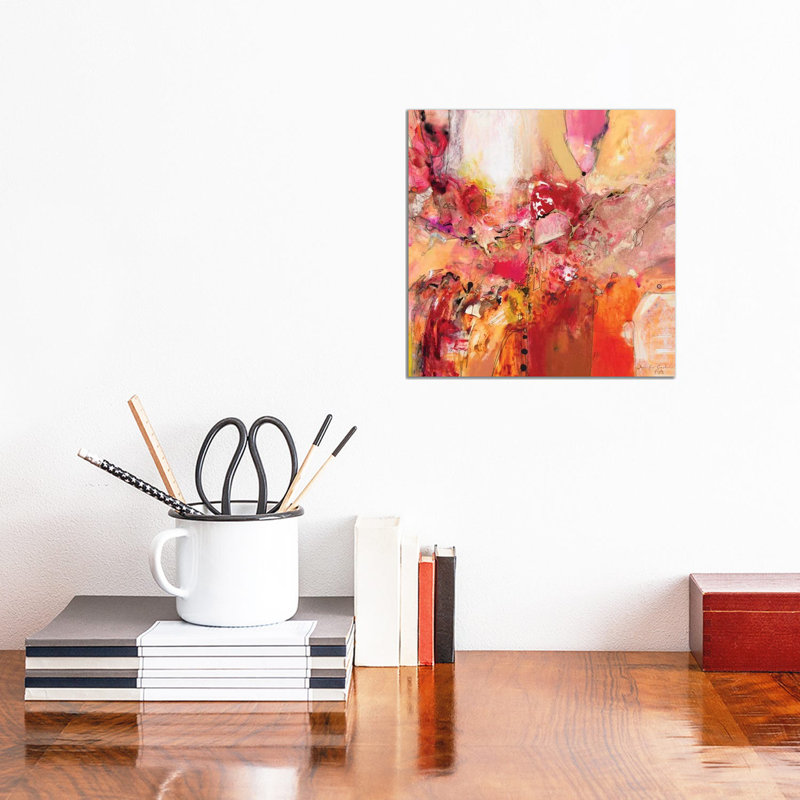 Red, White & Gold Series IV by Jennifer Gardner - Wrapped Canvas Painting, 30.48 cm H x 30.48 cm W