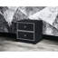Table d'appoint moderne en noir et argent avec beaucoup d'espace de rangement fonctionnel