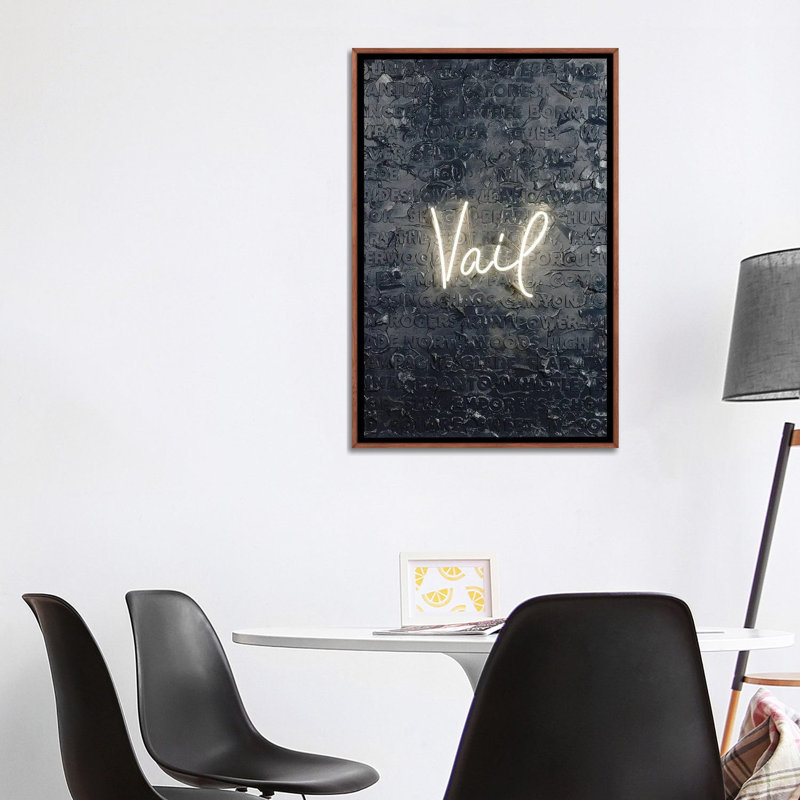 Vail Neon 1 Piece Wall Art on Canvas, 101.6 cm H x 66.04 cm W x 4.445 cm D, Classic Wood