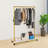 Zoraya 39.4 " Solid Wood Industrial Pipe Clothing Rack