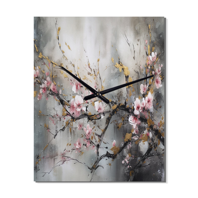 Orchidée florale - Horloge murale, H 28 po x l 12 po x P 1 po