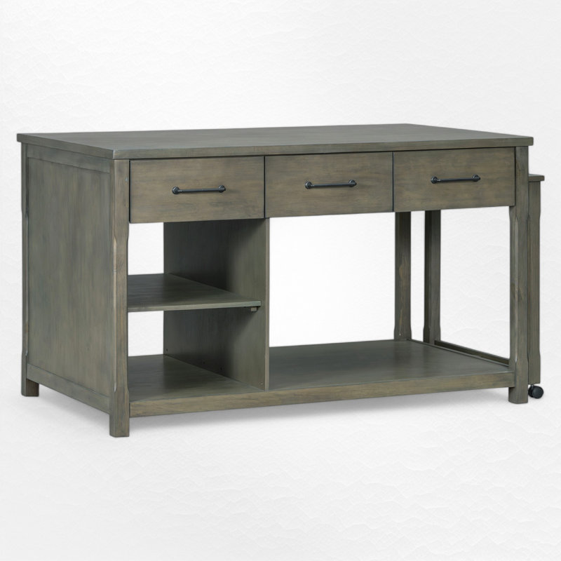 Extendable Dining Table With Storage, Gray/Gray