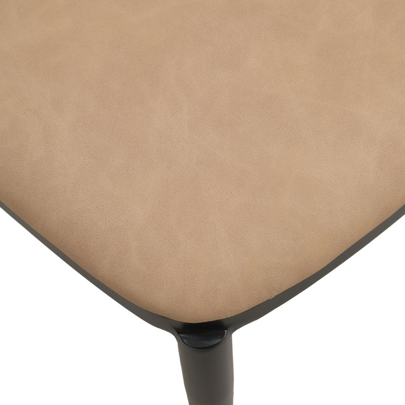 Larenzo 18.7'' H Upholstered Metal Side Chair, Walnut/Brown