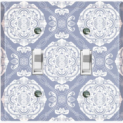Patterned 2 - Gang Toggle Light Switch Standard Wall Plate