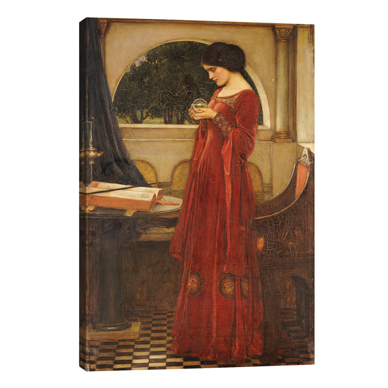The Crystal Ball, 1902 by John William Waterhouse - Painting on Canvas, No Frame, 101.6 cm H x 66.04 cm W x 3.175 cm D