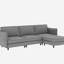 Canapé d'angle quatre places en tissu gris de 274 cm (107,8 po) avec revêtement respirant, ressorts ensachés, réglable, poches latérales sur les accoudoirs, structure en bois, siège confortable, accoudoirs pour la maison.