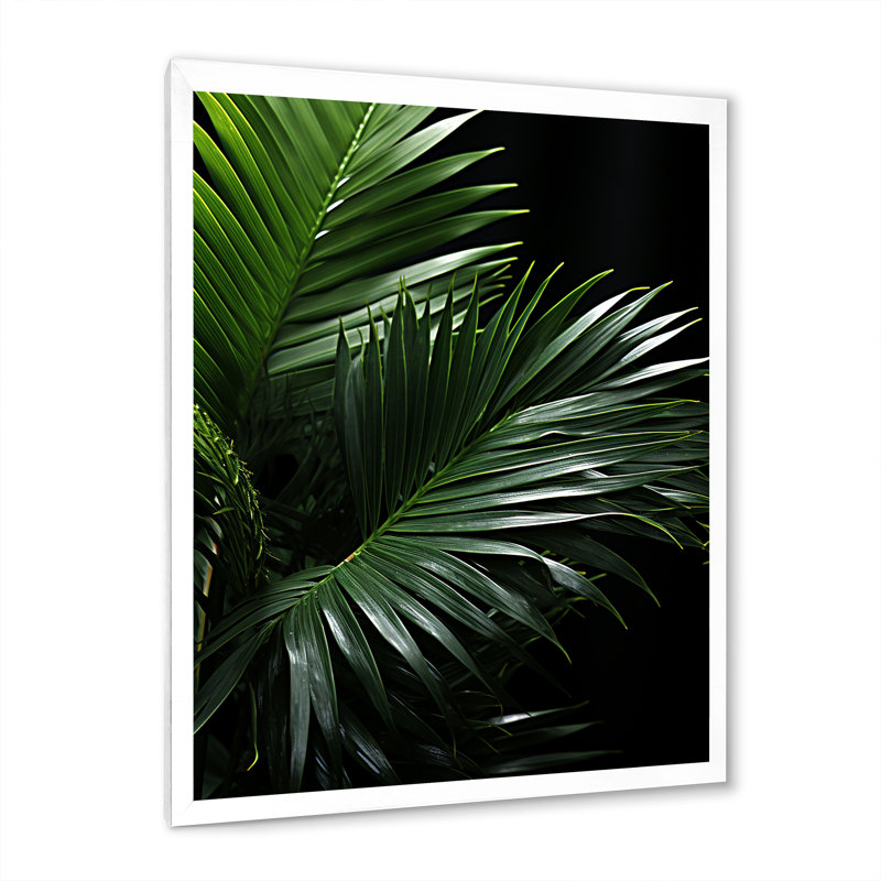 Feuilles de palmier Serenity II, H 40 po x l 30 po x P 1,5 po, Cadre blanc