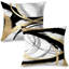 Housses de coussin noir, blanc et or, coussin noir et or abstrait