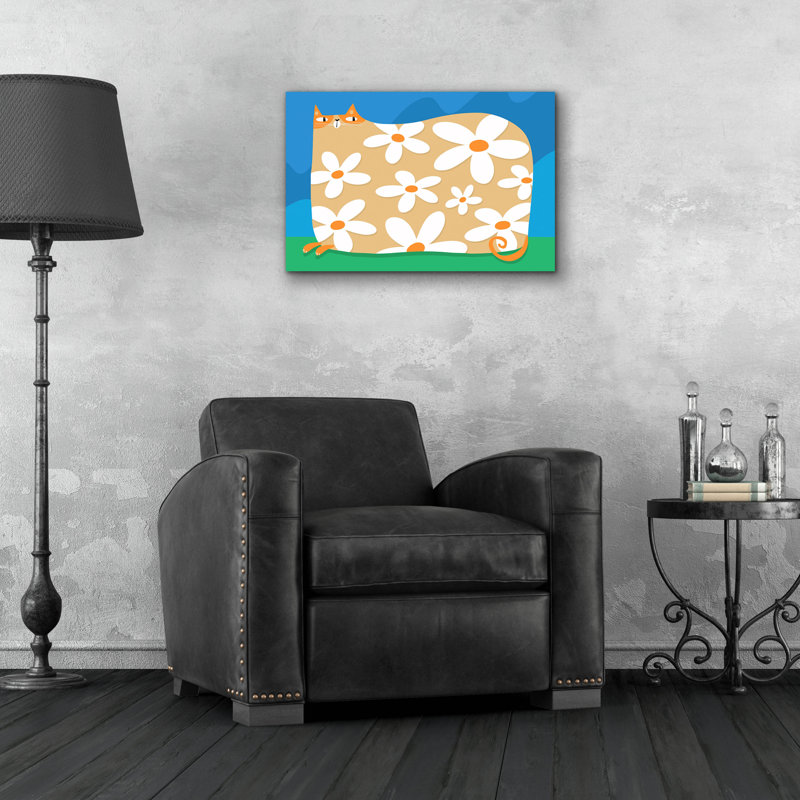 «Spring Cat» par Gabriela Avila, art mural en verre acrylique, 24 po x 16 po, H 16 po x l 24 po