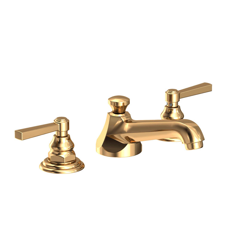 Astor Widespread Bathroom Faucet with Drain Assembly, Uncoated Polished Brass (Living, non-returnable)