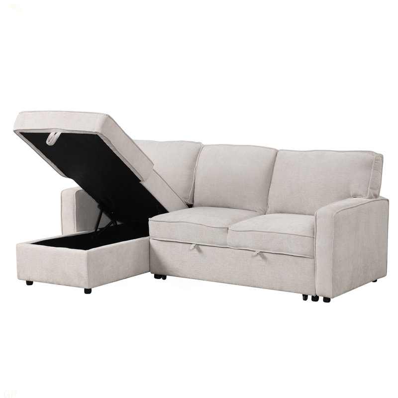 Canapé-lit modulaire Upholstery avec espace de rangement, port USB, 2 porte-gobelets sur les coussins de dossier