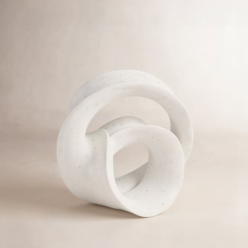 Sculpture abstraite en forme de polystone ondulée Cole et gris avec découpes et textures mouchetées
