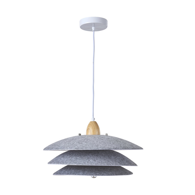 Luminaire suspendu 1 couche 3 lumières en flanelle de 18 po sans ampoule incluse