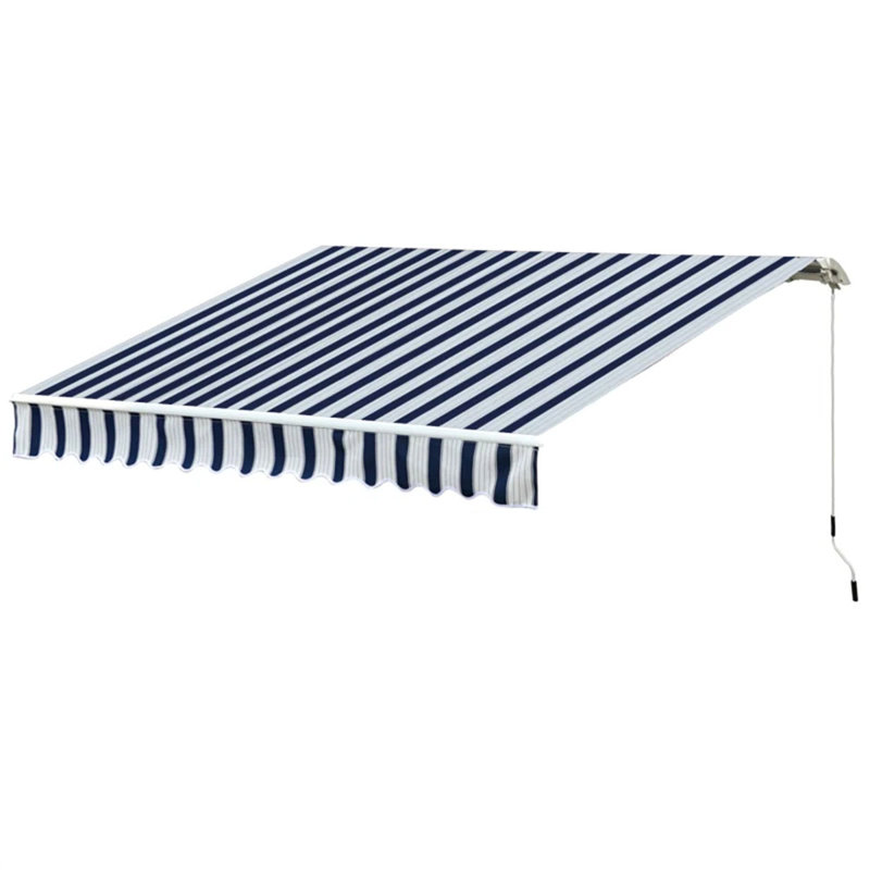 META 350cm W x 250cm D Fabric Cover Retractable Patio Awning, Green