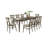 Yuki 72-88 Inch Extendable Dining Table Set With 8 Off White Chairs