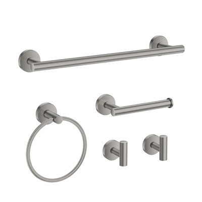 Vireo Brushed Nickel 5 pieces Decorative Bathroom Hardware sets