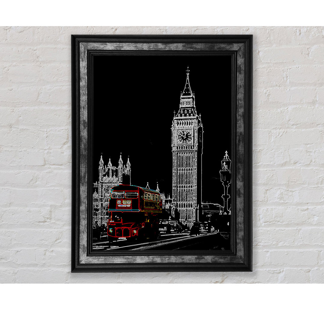 London Big Ben Red Bus - Einzelner Bilderrahmen Kunstdrucke