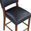 Tabouret à hauteur de comptoir en similicuir bleu minuit avec poignée en métal doré, structure en bois au fini noyer, coussin à ressorts sinueux confortable et à quatre côtés, 38,5 po au total pour le plancher, 21 po de largeur