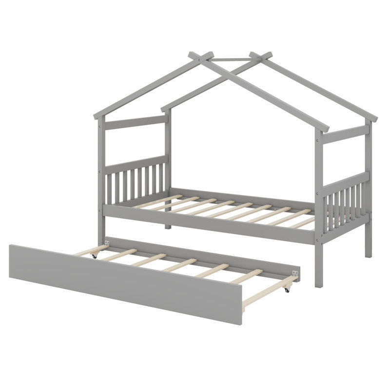 Lit House avec lit gigogne, Gris