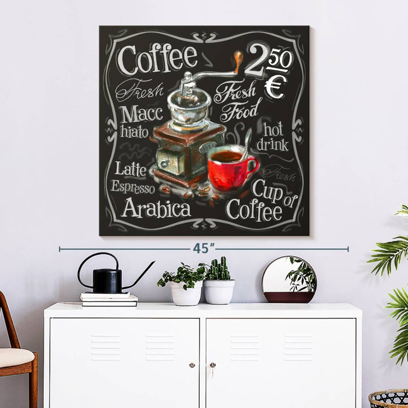 Yarlin Chalkboard Coffee, 33" H x 33" W
