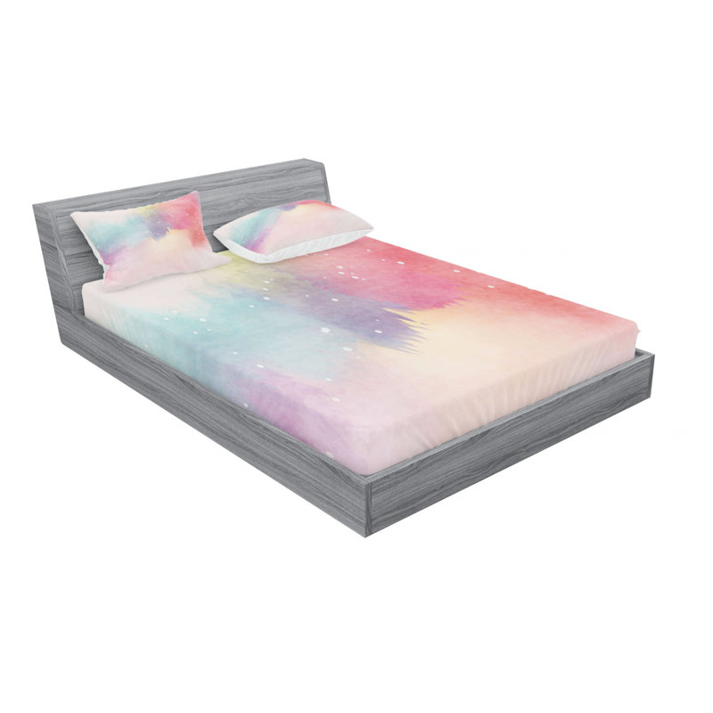 Microfiber Ombre Sheet Set, Queen Sheet Set with Fitted Sheet